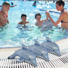 Jet Creations inflatable dolphin used as a photo prop or classroom aquatic prop