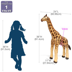 Jet Creations giraffe inflatable suitable for both outdoor and indoor use.