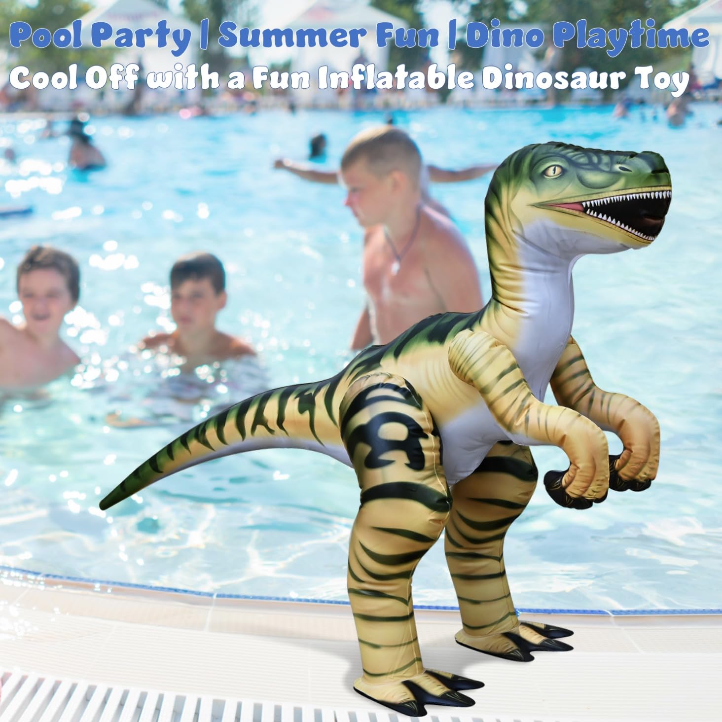 Jet Creations Velociraptor decor enhances themed photo opportunities.