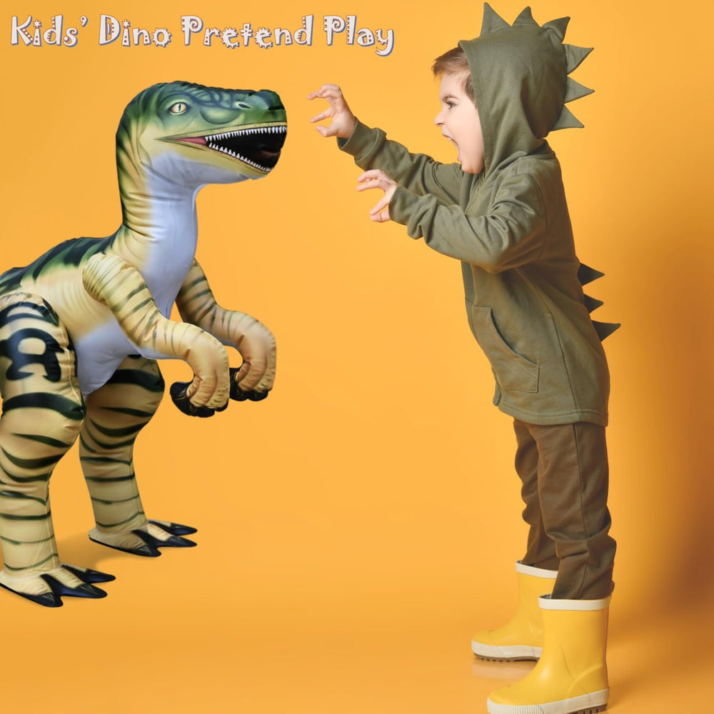 Jet Creations Velociraptor inflatable close-up with realistic detailing.