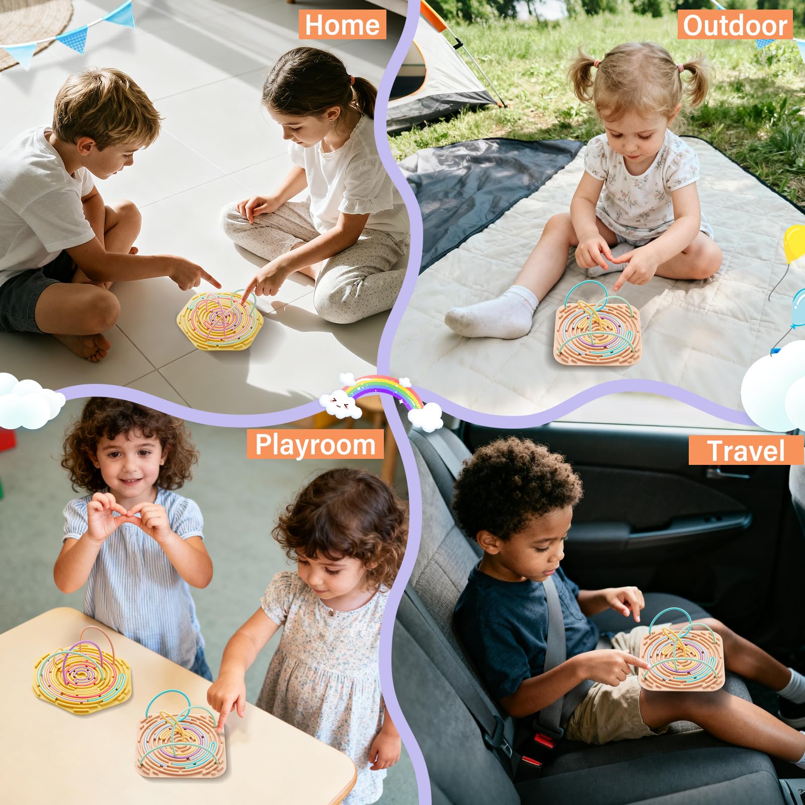 Jet Lag double-sided silicone fidget close-up highlighting quiet sensory play