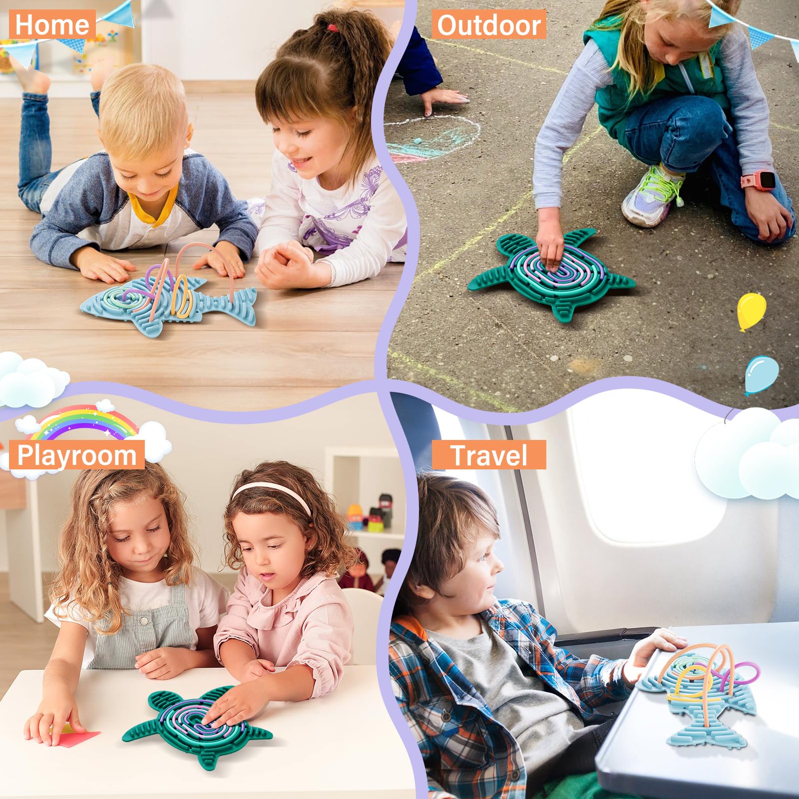 Jet Lag double-sided silicone board for quiet fidgeting