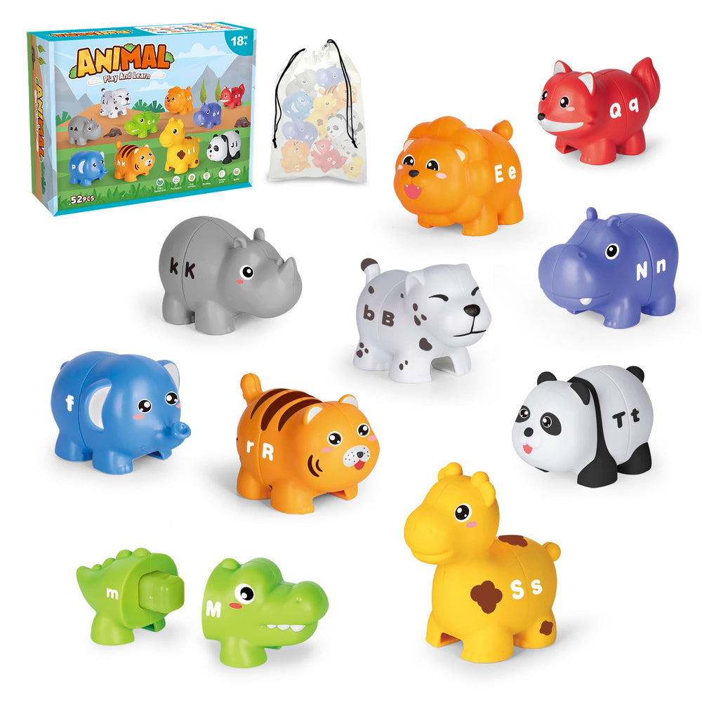 Jetbotell ABC animal match game with 52 pieces boosts letter recognition