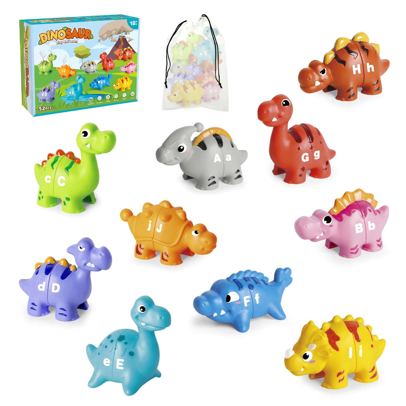 Jetbotell dinosaur alphabet pals collection boosts early letter recognition through playful exploration