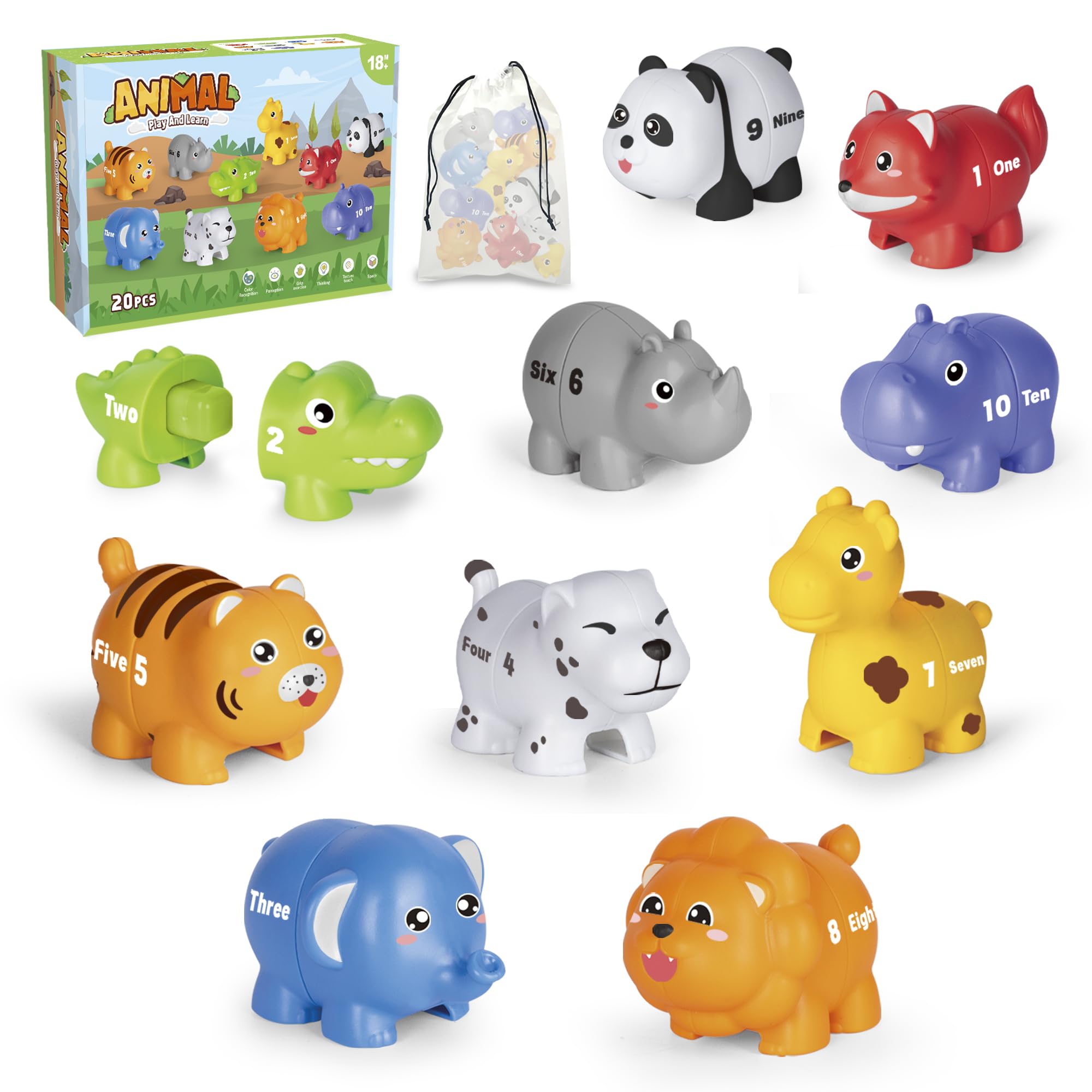 Jetbotell learning toy with number animals pairs boosts early numeracy through pairing play