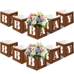 Jetec baby shower centerpiece wood box with BABY letters for elegant focal point