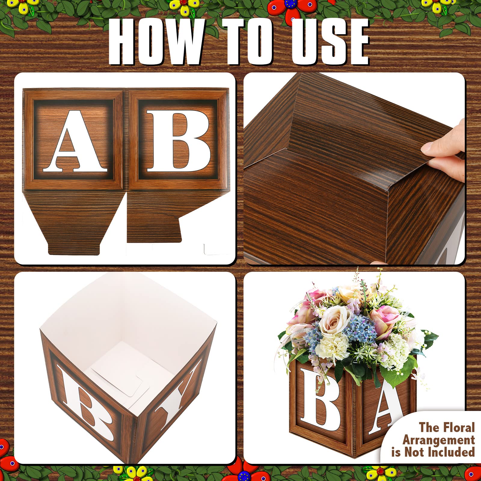 Jetec reusable wood grain centerpiece adds natural charm to birthday parties