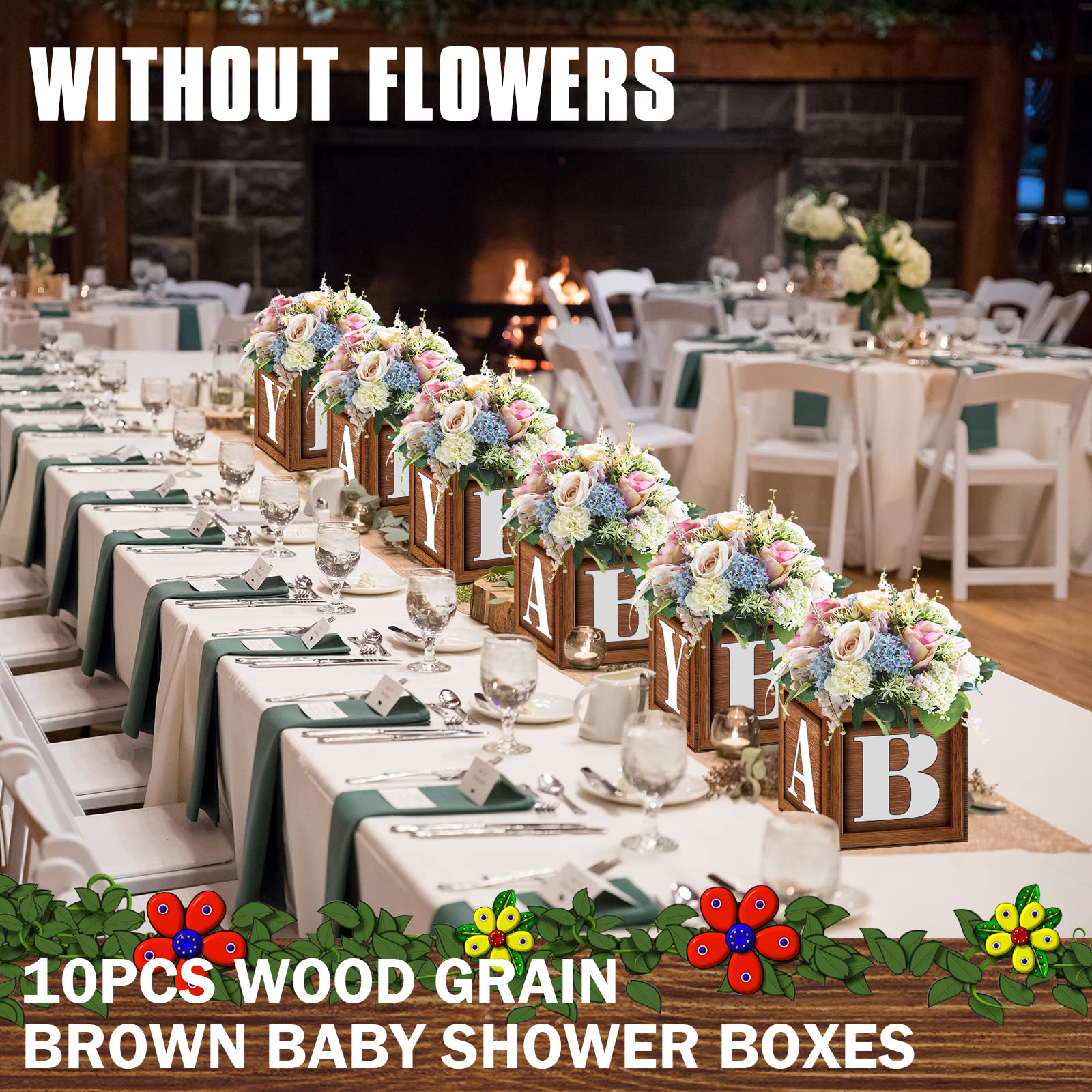 Jetec brown wood grain effect enhances rustic party atmosphere