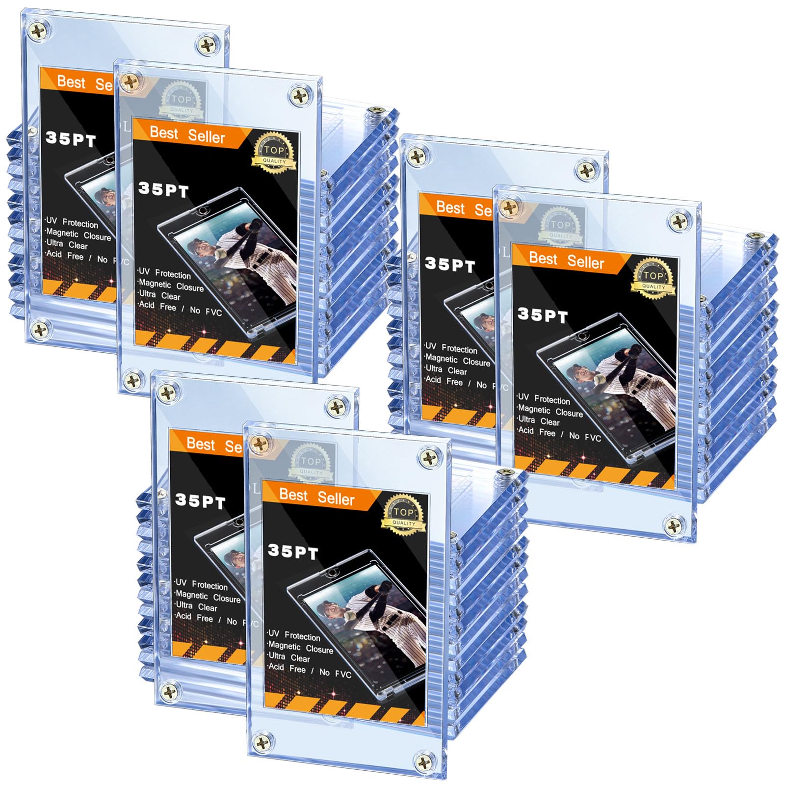 Jetec baseball screw card holder with four corners protects baseball cards