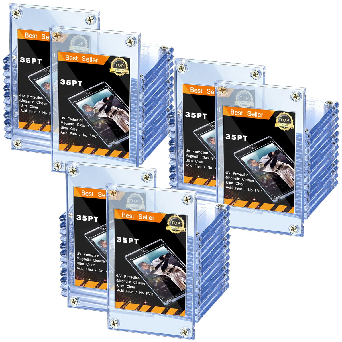Jetec baseball screw card holder with four corners protects baseball cards