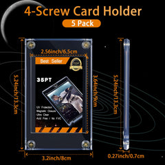 Jetec clear 35 pt acrylic card holder front view protects standard cards