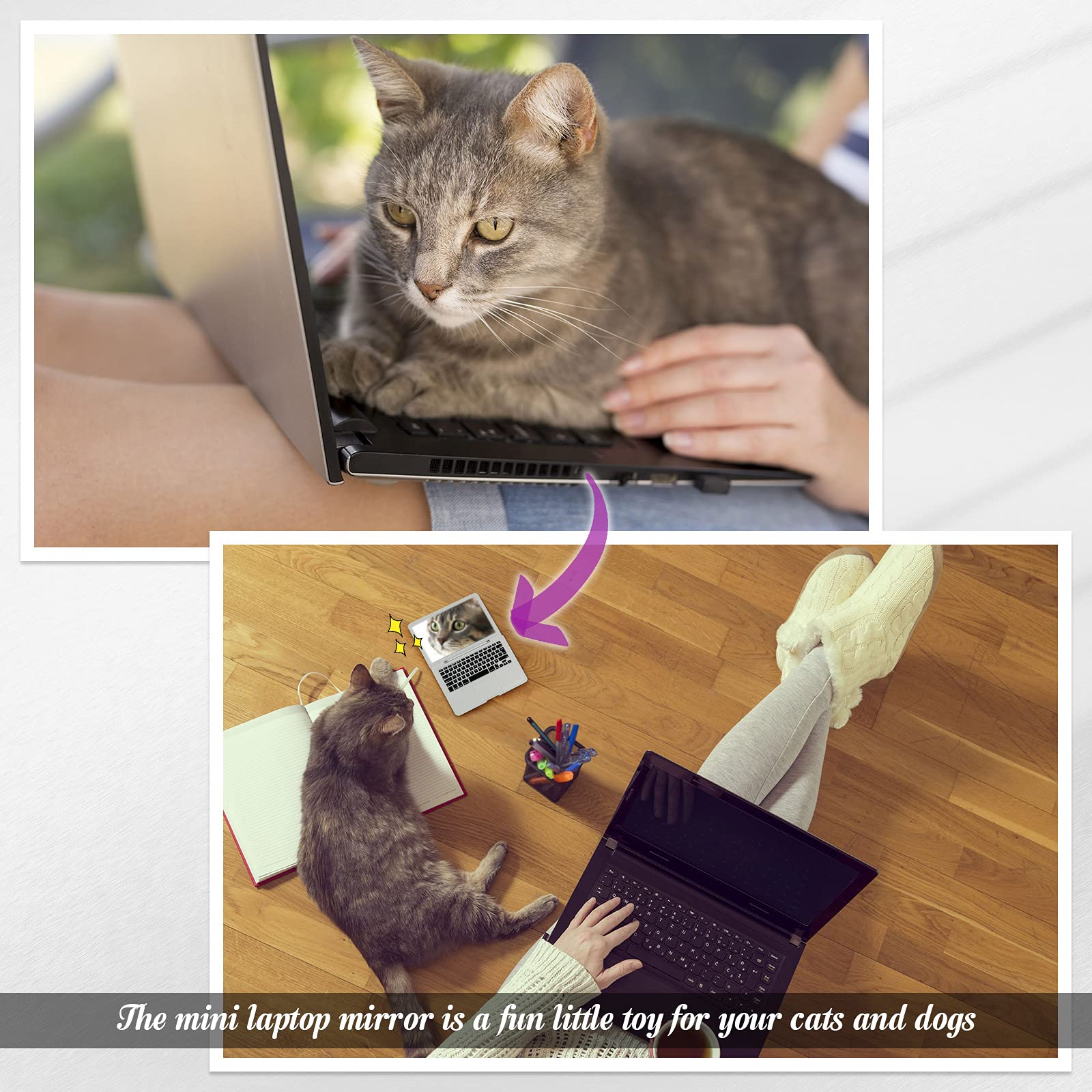 Jetec foldable mini laptop vanity mirror suitable for makeup, shaving, and quick touch-ups.