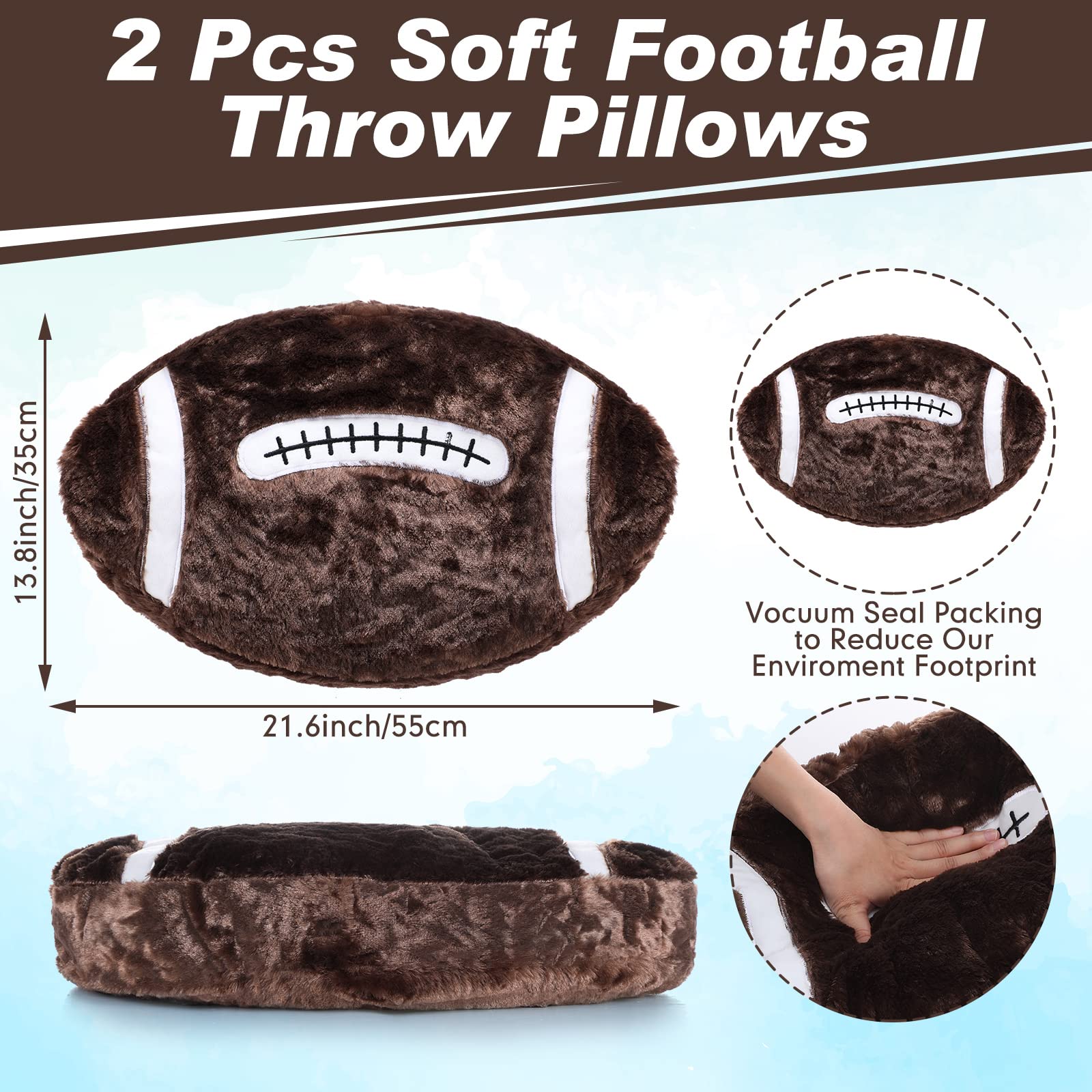 Jetec football plush pillow soft plush texture enhances cuddle comfort during relaxation.
