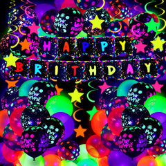 Jetec neon glow balloons 12in for vivid glow-in-the-dark party photos.