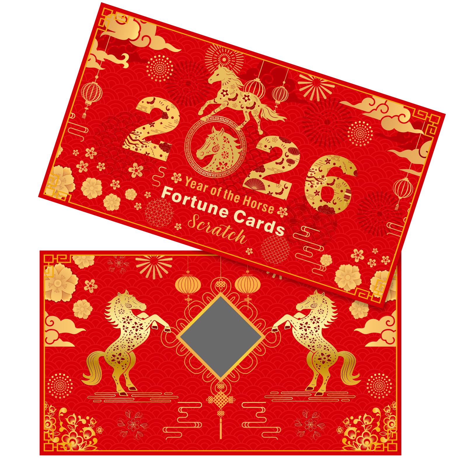 Jetec scratch-off fortune cards front view for festive events