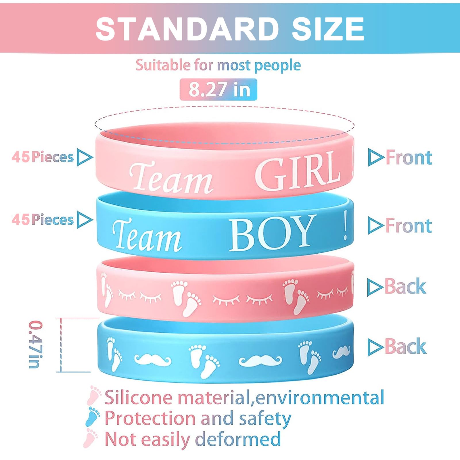 Jetec Team Boy silicone wristbands, lightweight and comfortable