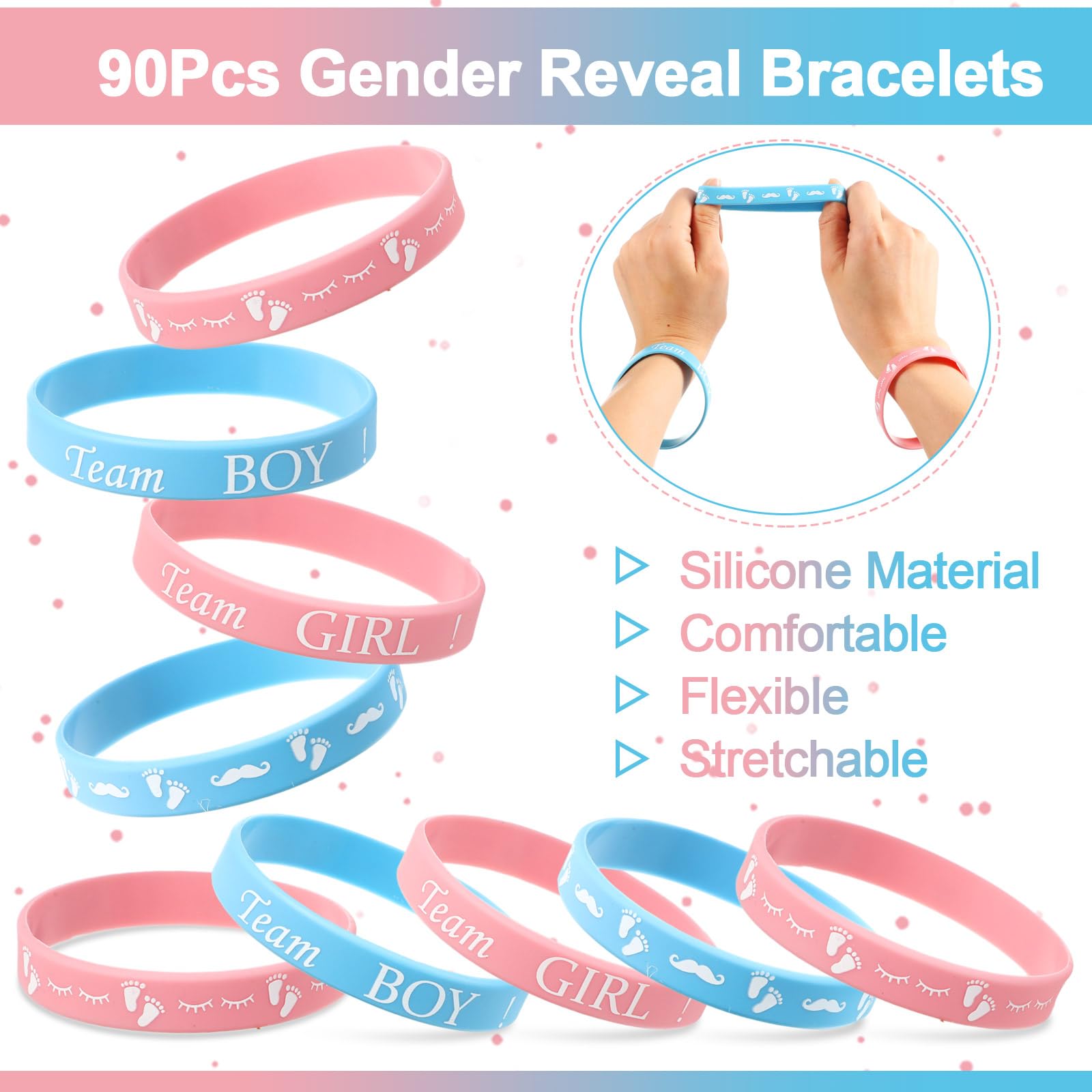 Jetec Team Girl silicone wristbands, vibrant and easy to wear