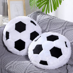 Jetec soccer pillow round fluffy plush, perfect for cozy lounging.