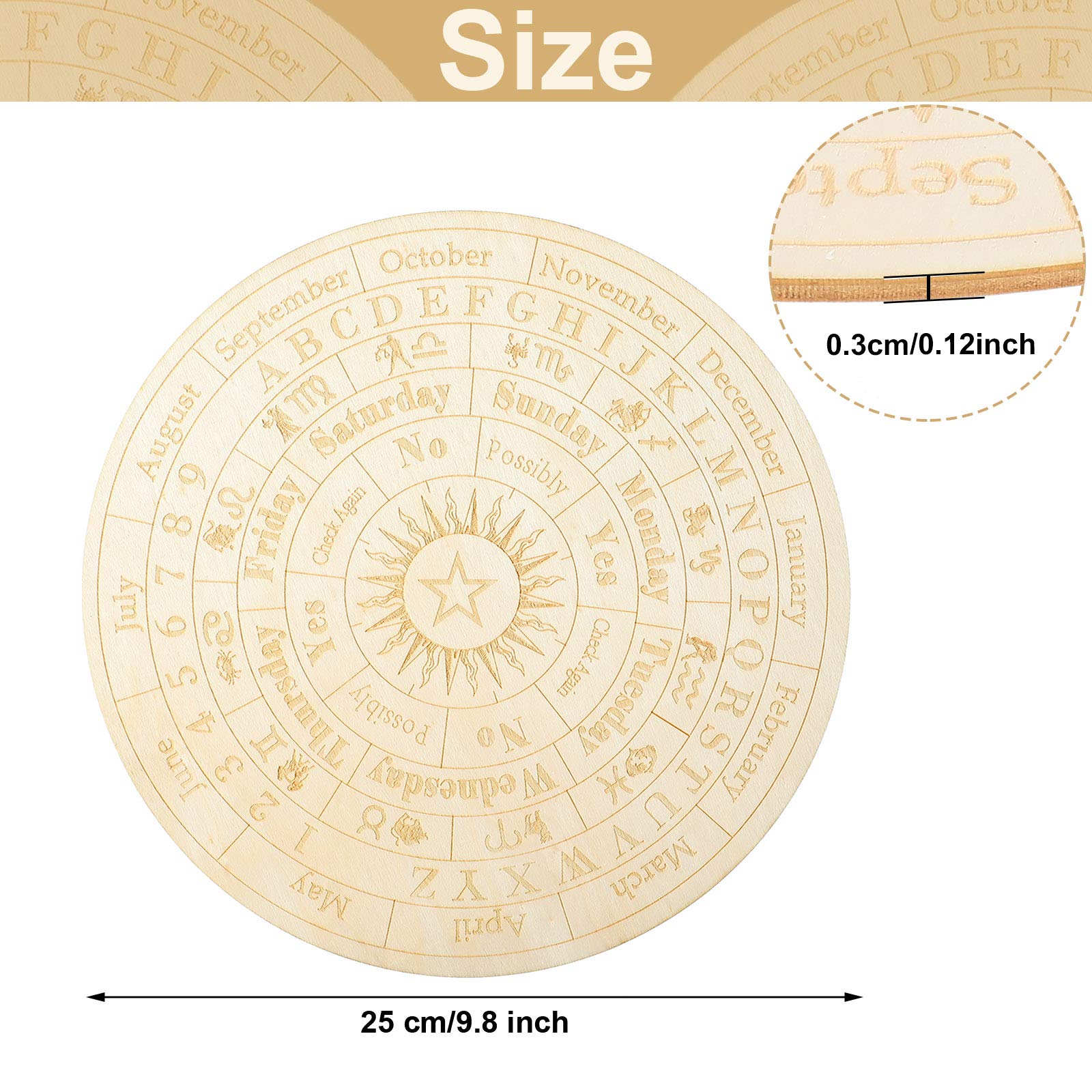 Jetec Star Pendulum Board features ornate astrolabe patterns for ritual ambience
