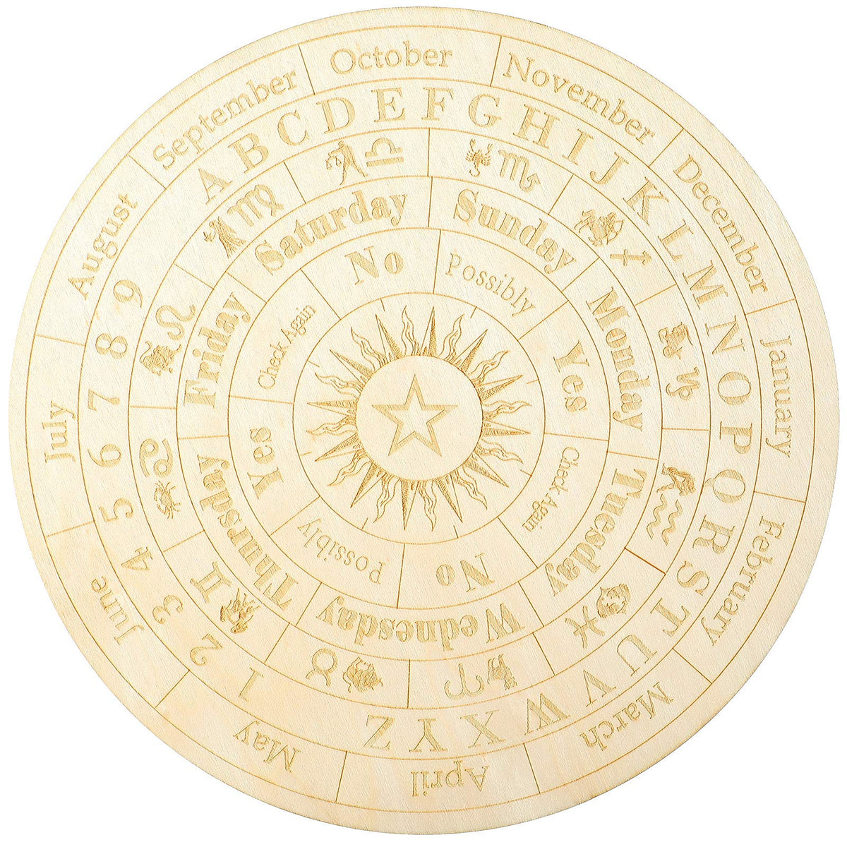 Jetec Star Pendulum Board with wooden round design for focused divination at home