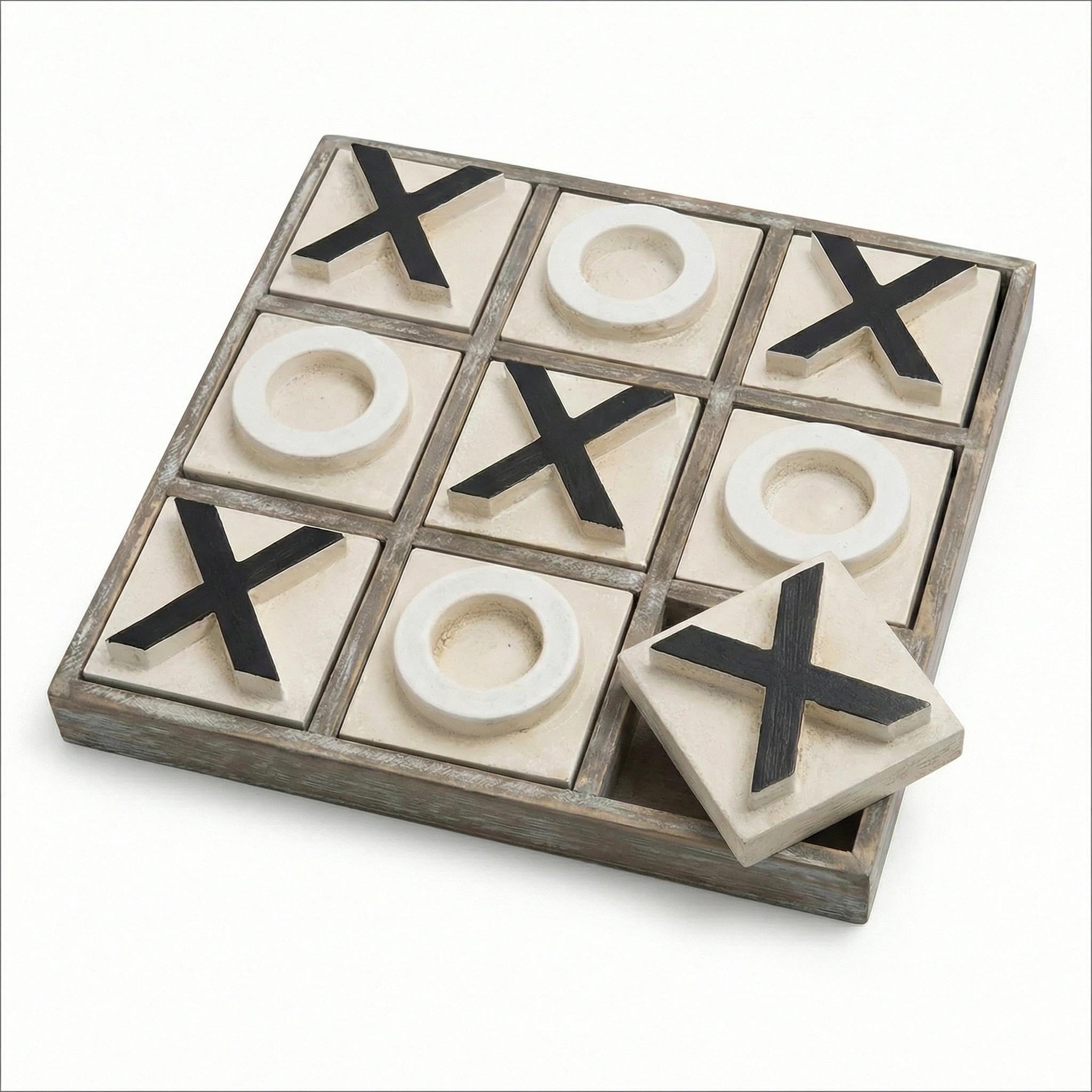 JEVERGN large tic tac toe board 12.6-inch enables easy family game nights.