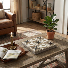 JEVERGN rustic frame holds X and O pieces securely during play.