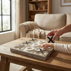 JEVERGN rustic coffee table decor blends with farmhouse style.