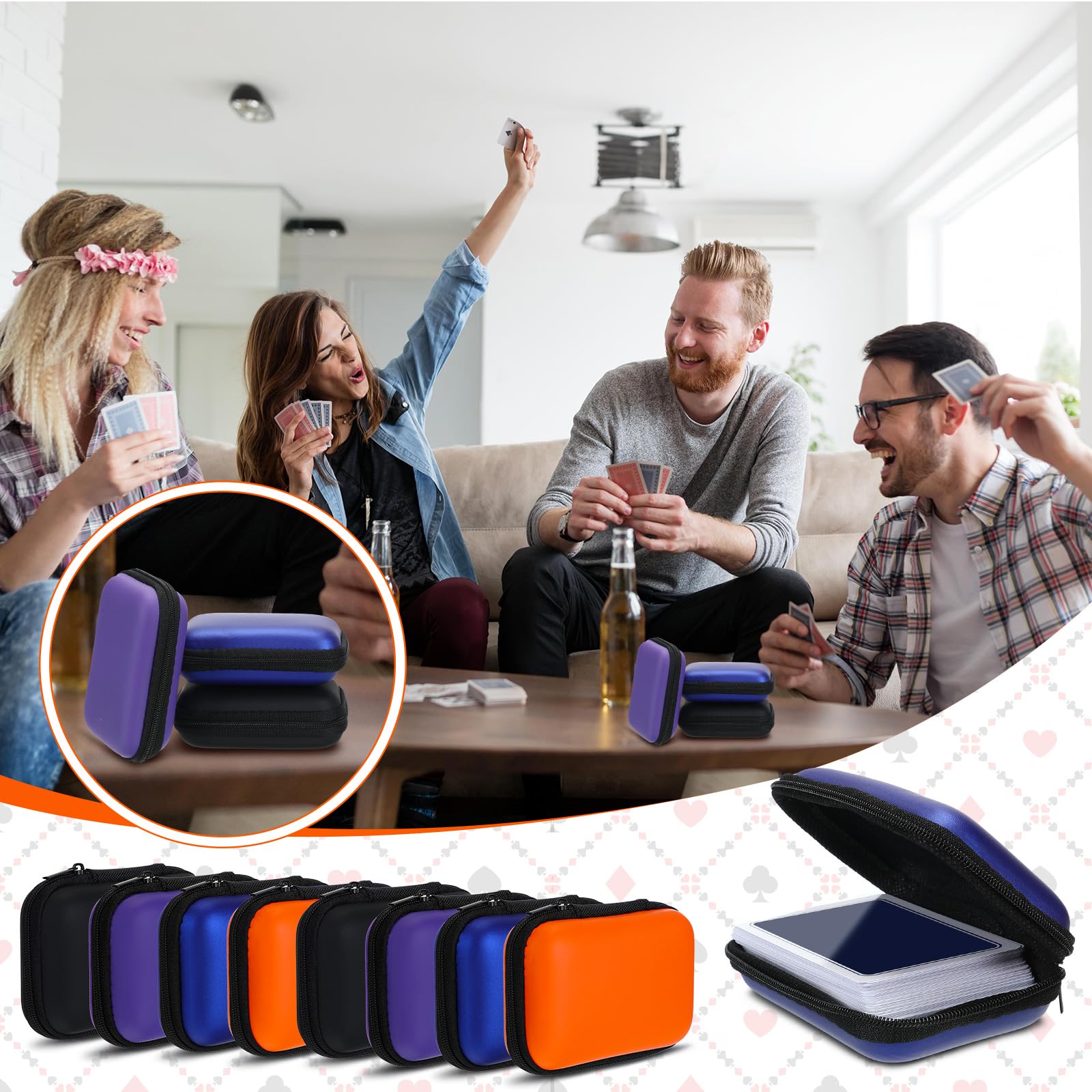 Jexine anti-scratch PU leather EVA case protects cards during travel