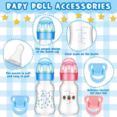 Jexine pink 125 ml doll bottle with pattern for lifelike feeding moments.