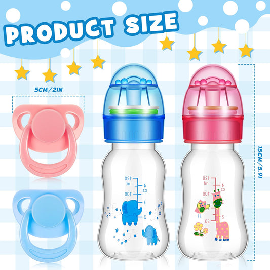 Jexine blue magnetic pacifier for reborn dolls with secure magnet attraction.