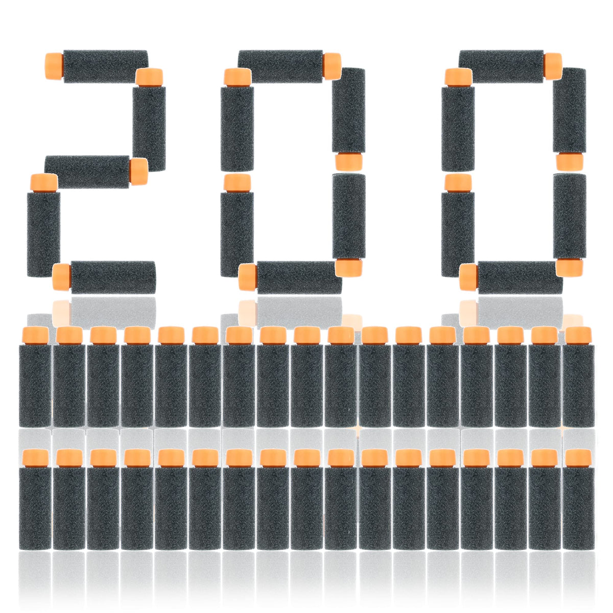 JGCWorker 200pcs half-length soft darts pack in black and orange for practice