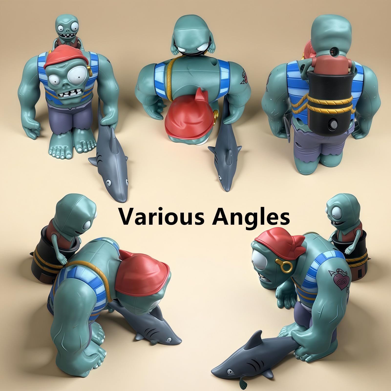JHESAO PVZ interactive movable pirate zombie invites poseable play