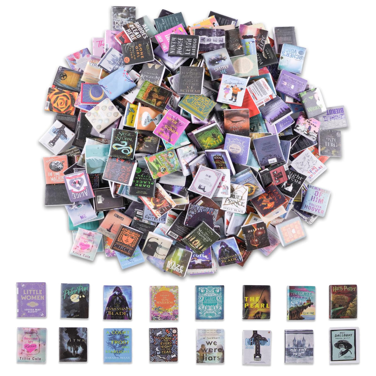 JHGCVX mini books front covers for dollhouse shelves add lifelike charm.