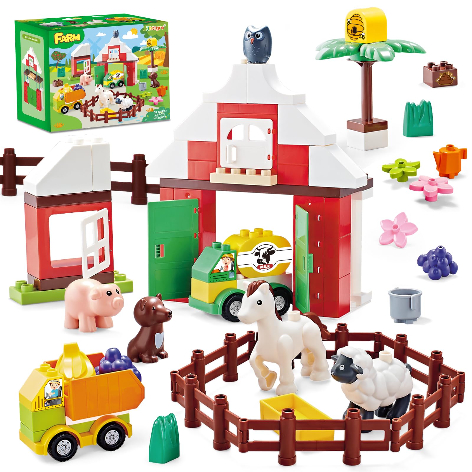 JHTigre farm barn pieces boost imaginative play for toddlers