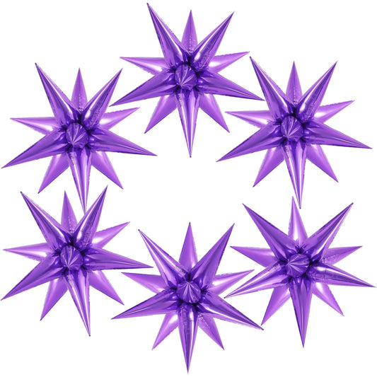 JHZMCRX purple star balloons for vibrant party decor and photo ops