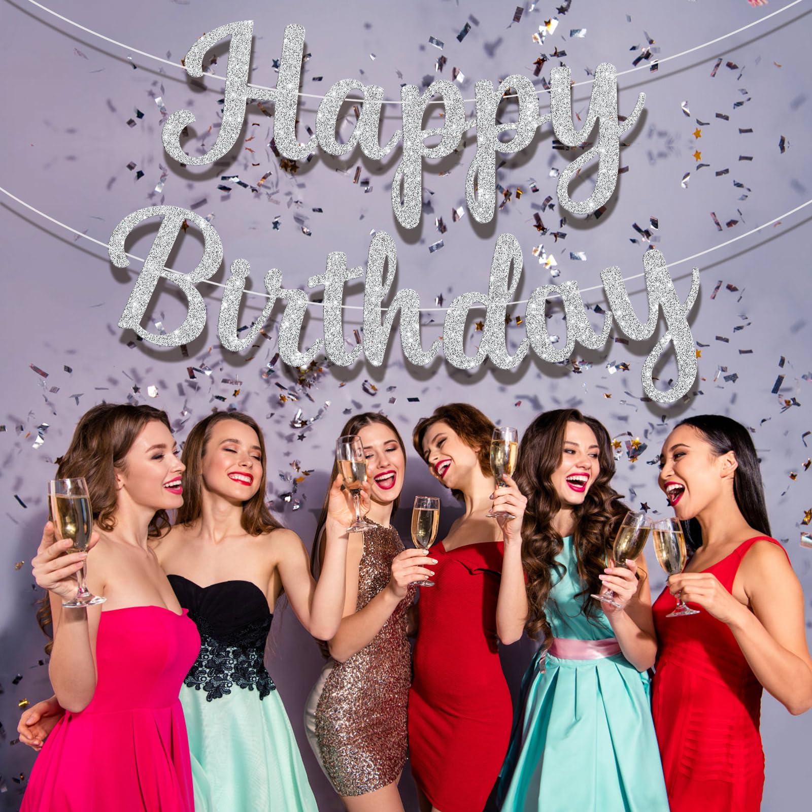 JHZMCRX birthday banner roll with ribbon for quick DIY garland assembly