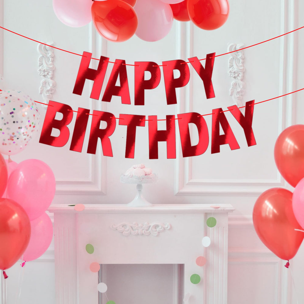 JHZMCRX birthday garland wall decor creates a vibrant party backdrop.