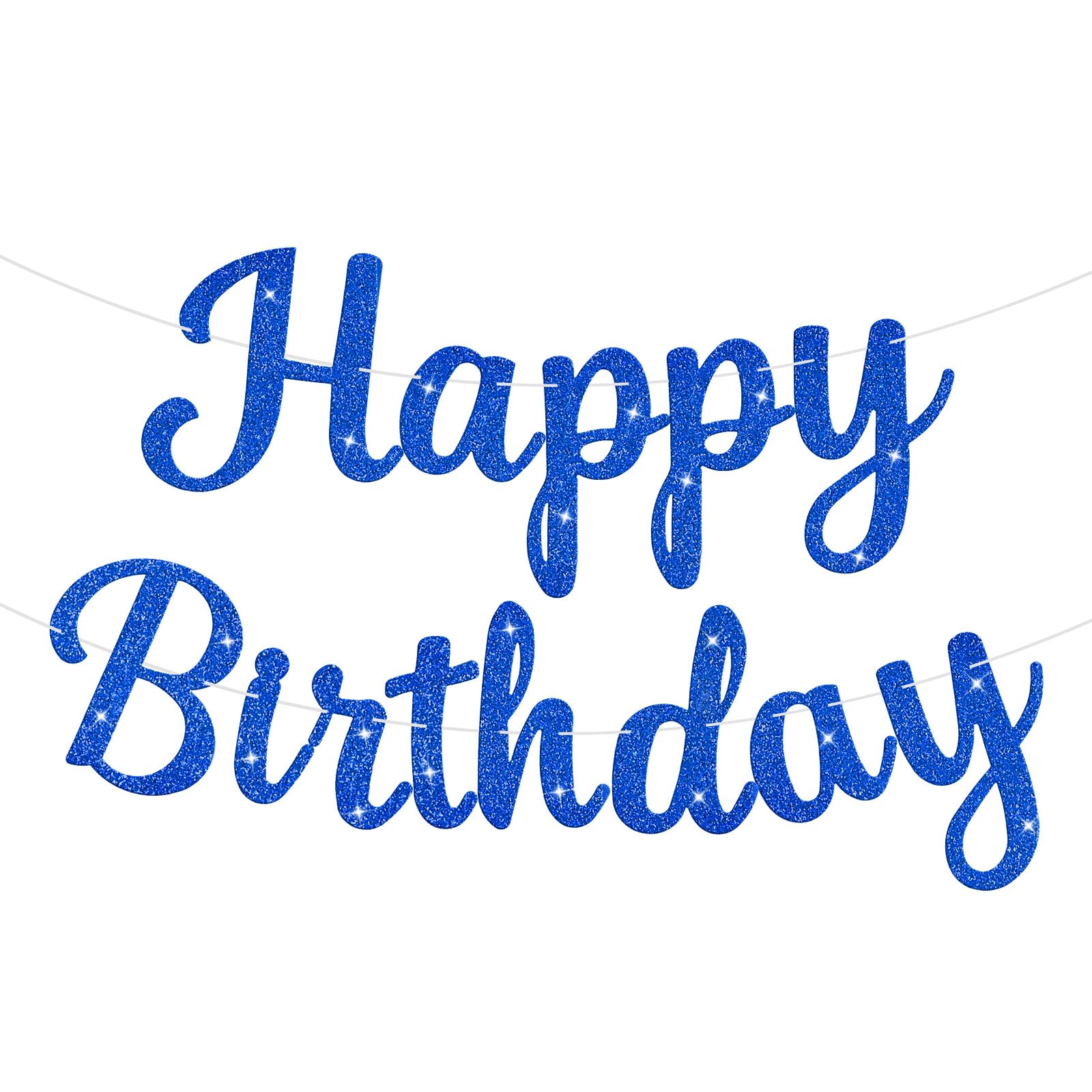 JHZMCRX blue glitter birthday banner letters for a sparkling backdrop