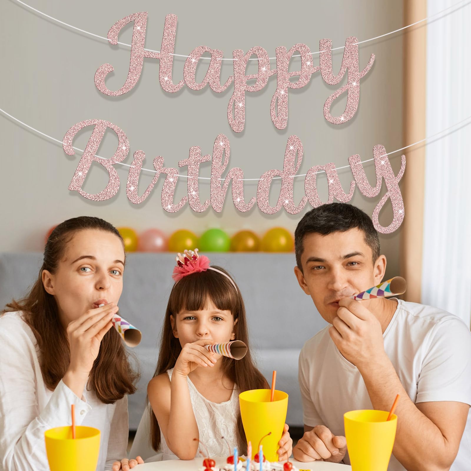 JHZMCRX Glitter letters banner adds shine to birthday celebrations and photos