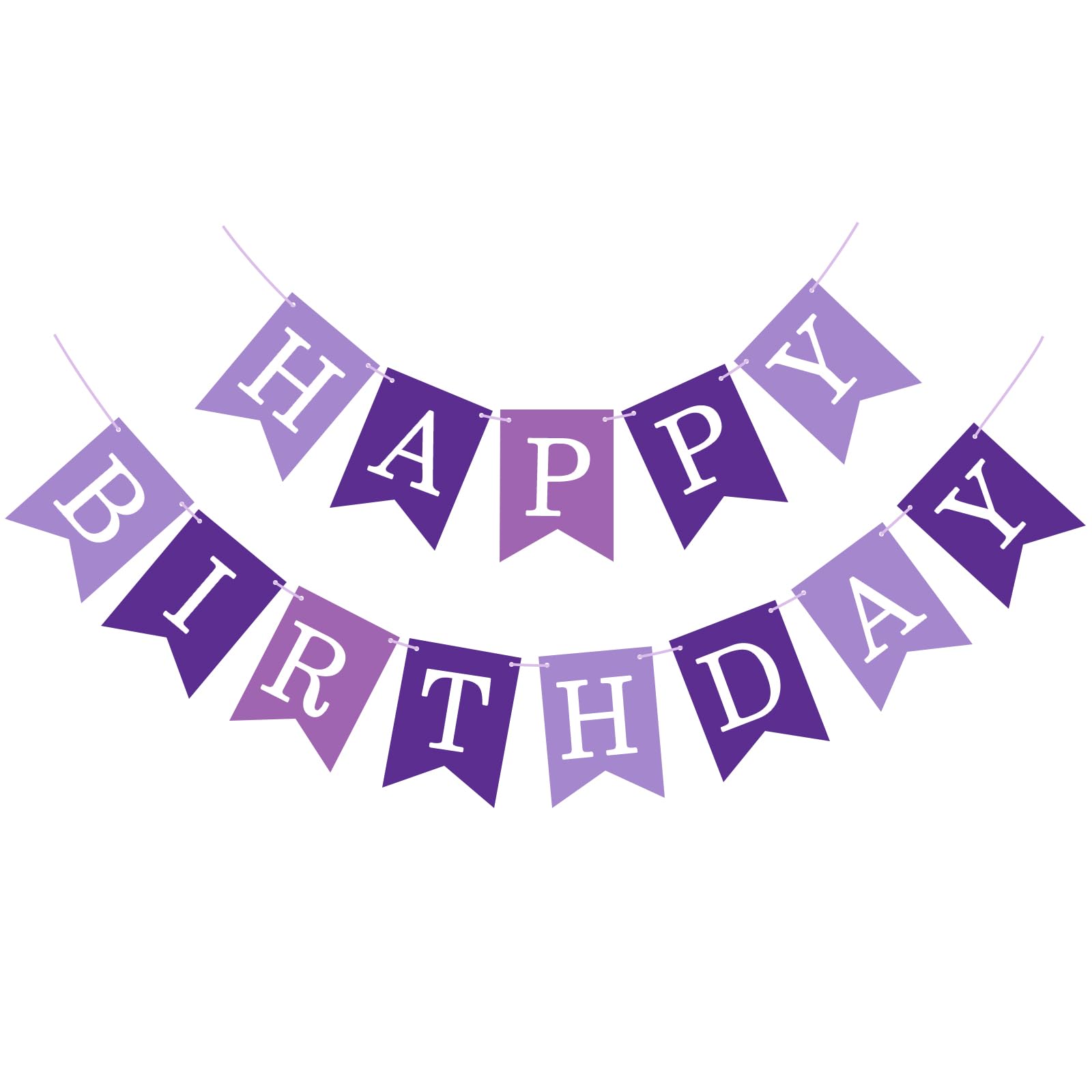 JHZMCRX Happy Birthday Banner Sign in light purple for festive wall décor