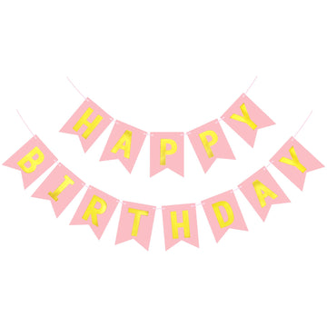 JHZMCRX light pink birthday banner sign for vibrant party decor and photo moments.