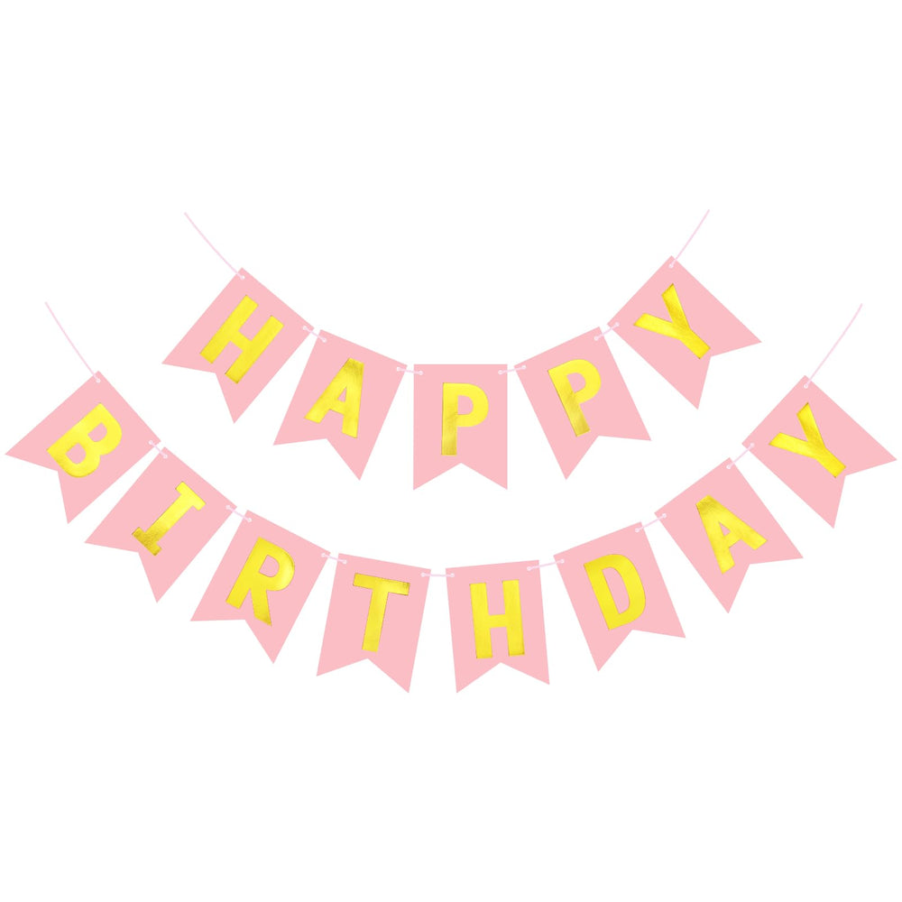 JHZMCRX light pink birthday banner sign for vibrant party decor and photo moments.