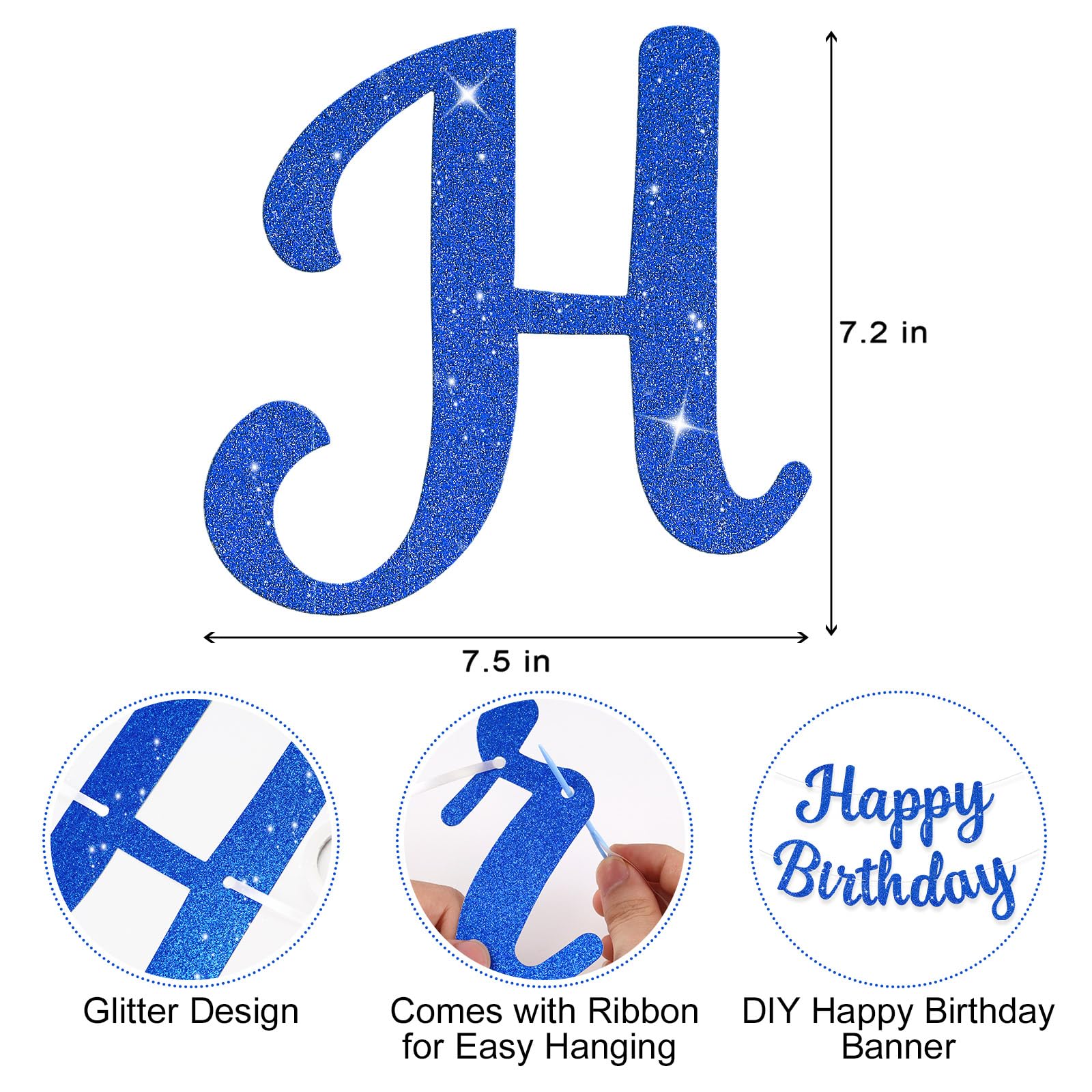 JHZMCRX party decor kit featuring blue glitter banner