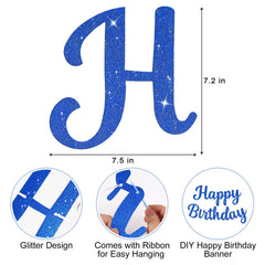 JHZMCRX party decor kit featuring blue glitter banner