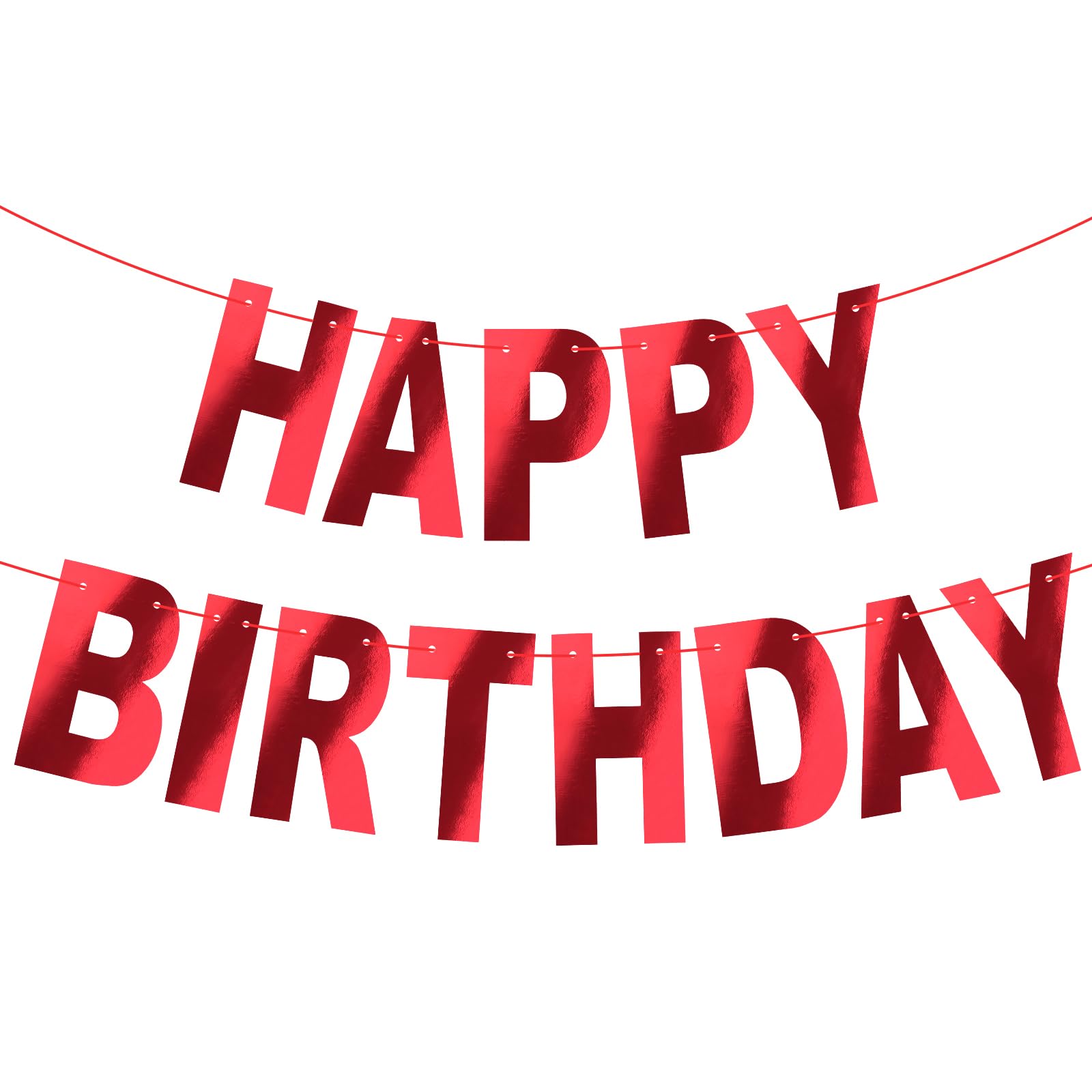 JHZMCRX red happy birthday banner sign adds festive flair to celebrations.