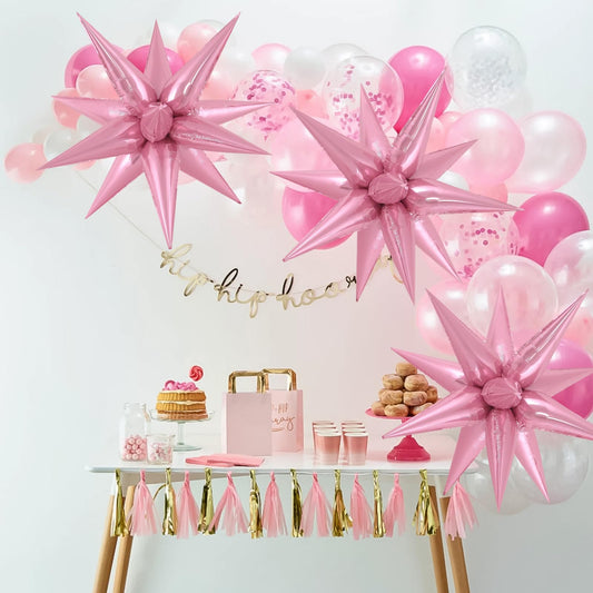 JHZMCRX star balloon cones can be assembled into stunning arches.