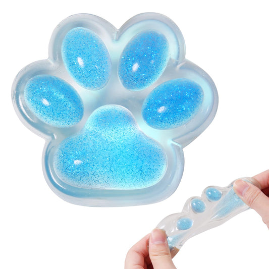 JIACAI blue cat paw squishy toy close-up showing soft texture for gentle squeezes