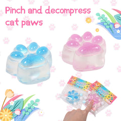 JIACAI blue cat paw squishy toy in palm-size for portable desk use