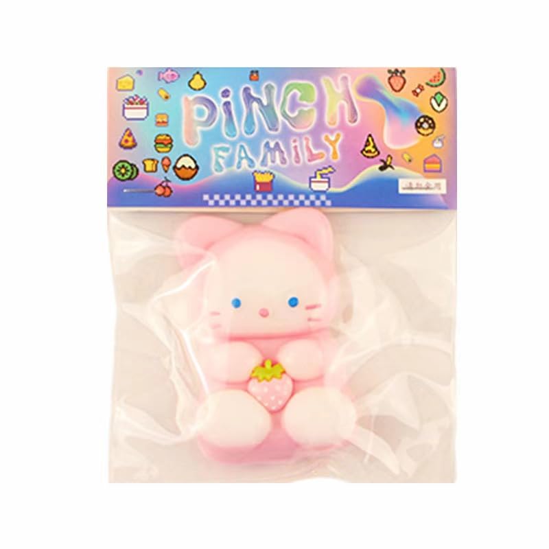 JIACAI squishy cat yellow packaging display highlights compact, mess-free fun.
