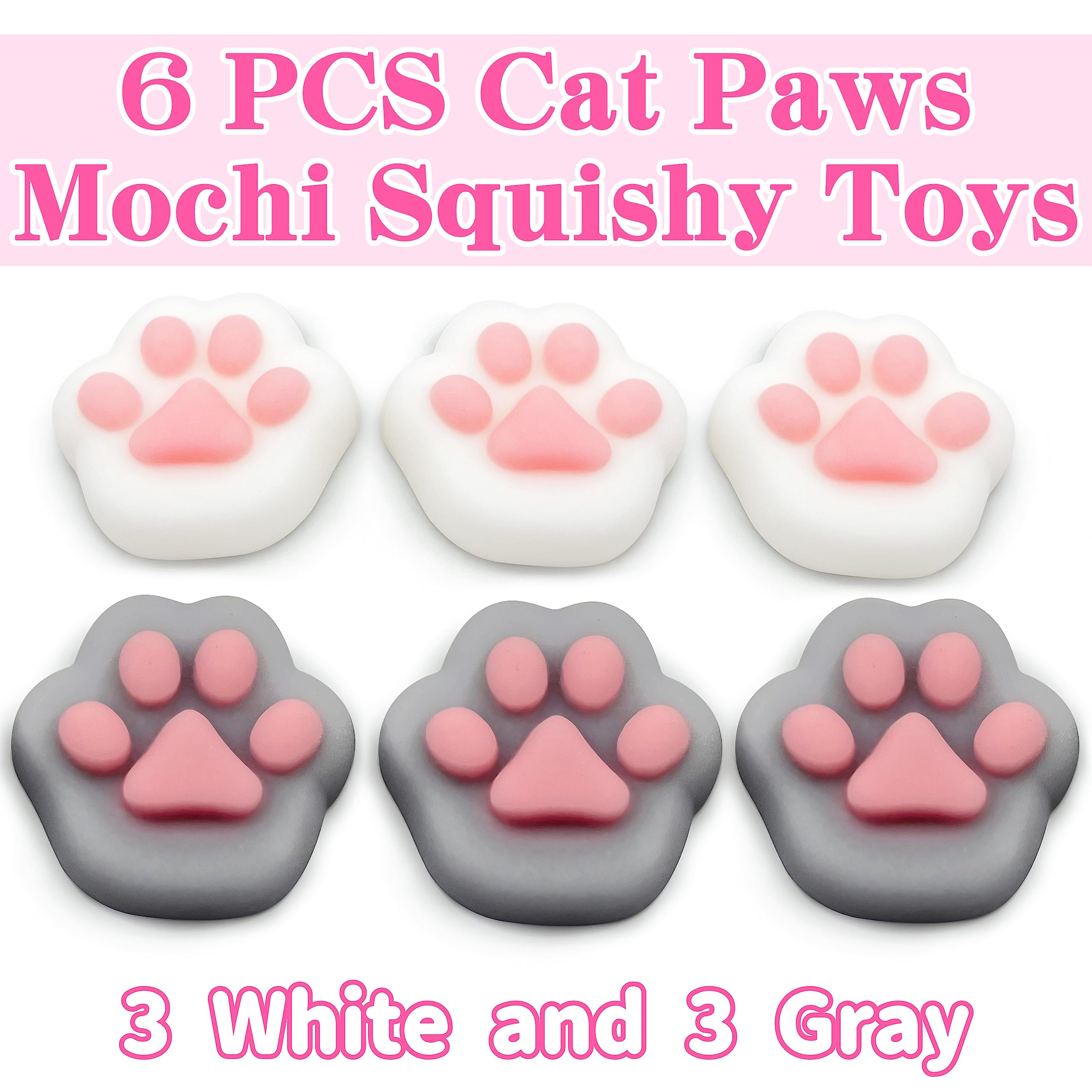 JIAHO cat paws mochi toy gray paw, durable TPR material for play